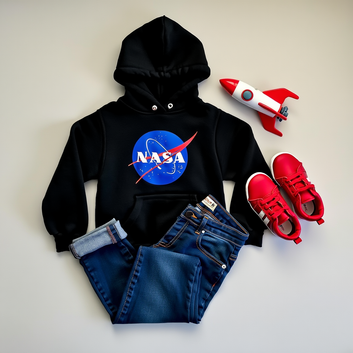 Kids NASA Hoodie – Galaxy Astronaut Graphic Pullover Hoodie UK