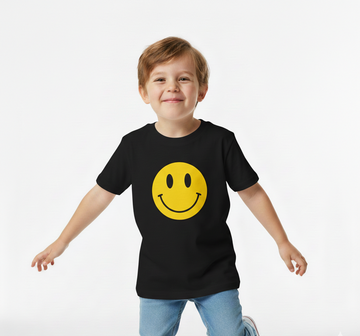 Kids Smiley Face T-Shirt | Cute Emoji Graphic Tee For Boys Girls UK