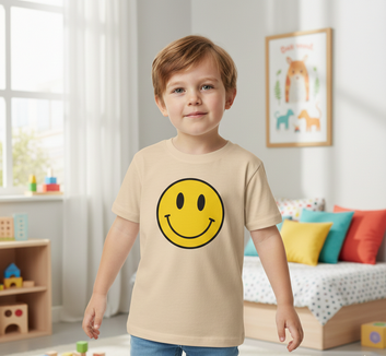 Kids Smiley Face T-Shirt | Cute Emoji Graphic Tee For Boys Girls UK