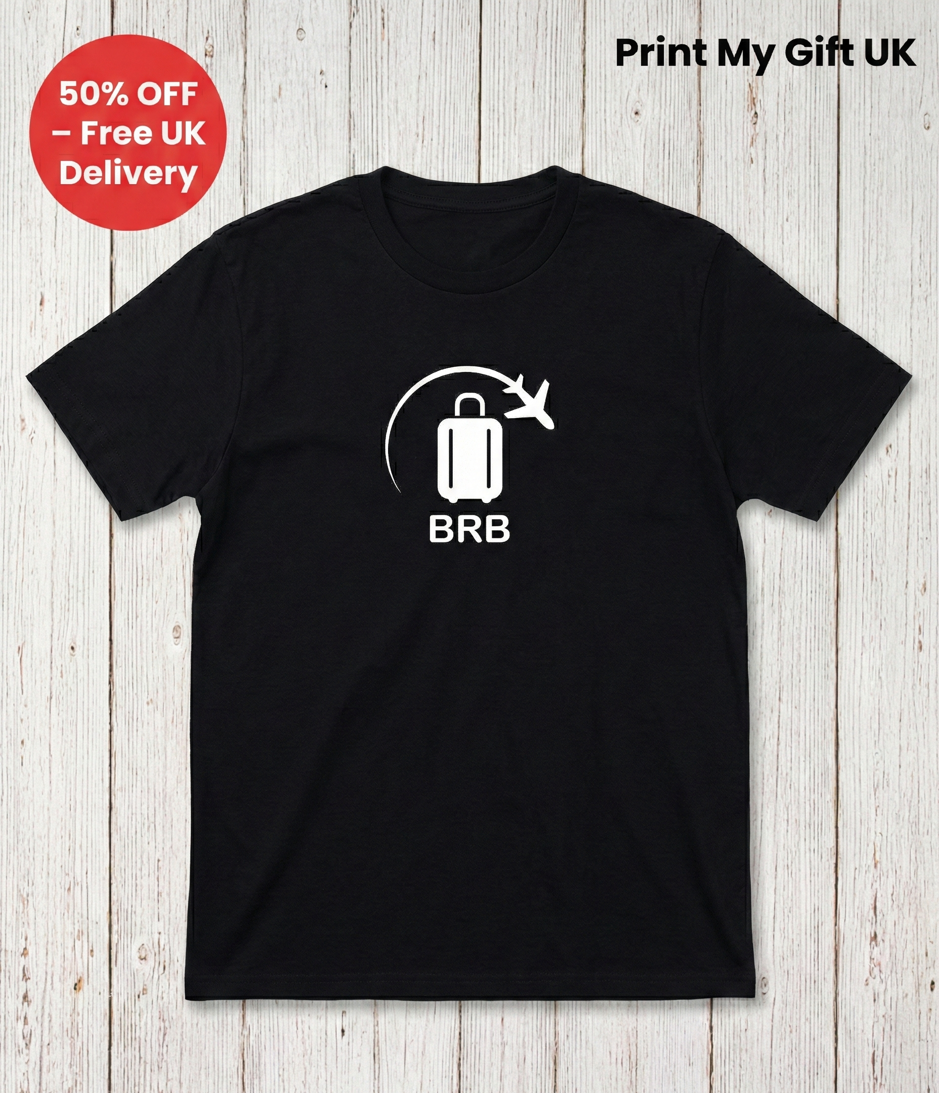 BRB Travel T-Shirt - Funny Airplane Suitcase Graphic Tee for Travellers - Gemini_Generated_Image_3tq70h3tq70h3tq7