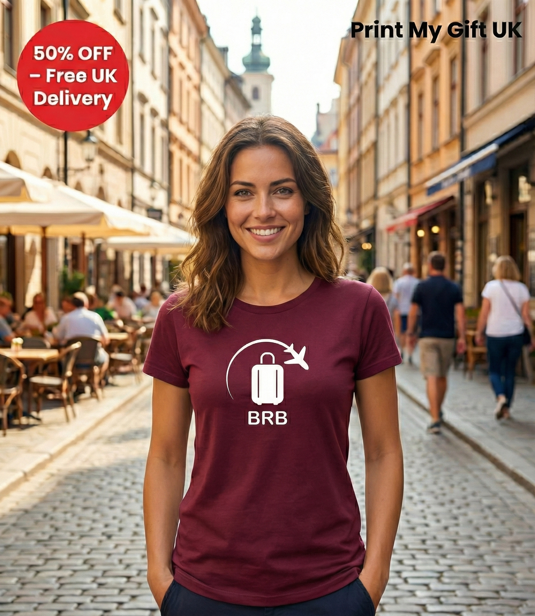 BRB Travel T-Shirt - Funny Airplane Suitcase Graphic Tee for Travellers - Gemini_Generated_Image_brd5jbbrd5jbbrd5