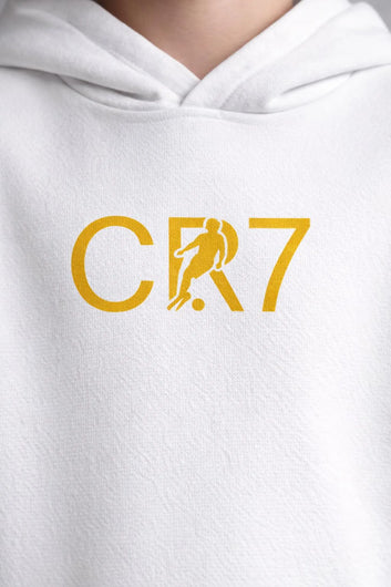CR7 Football Player Hoodie – Gold Soccer Graphic Hoodie for Boys UK