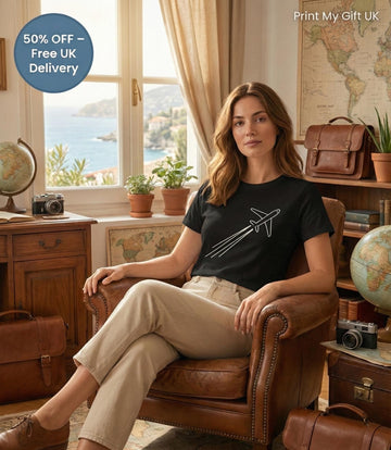 Minimal Airplane T Shirt | Aviation Travel Lover Plane Shirt