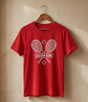 Personalised Tennis T Shirt | Custom Name Tennis Player Gift Shirt